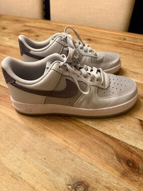 Nike Air Force 1 Low — Light Gray with Dark Gray Swoosh